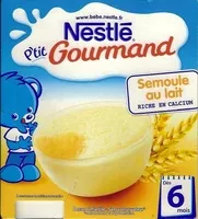 Mängden socker i NESTLÉ P'TIT GOURMAND Semoule au Lait - 4 x 100g - Dès 6 mois