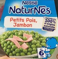 Mängden socker i NESTLE NATURNES Petits Pois Jambon-2x200g-Dès 6 mois