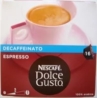 Mängden socker i Dolce Gusto espresso decaffeinato