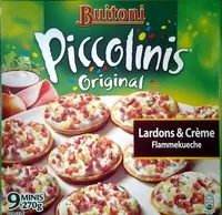Mängden socker i BUITONI PICCOLINIS mini-pizzas surgelées CREMOSA AL PROSCIUTTO-270g