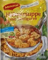 Mängden socker i Hühnersuppe mit Tierfiguren