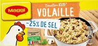 Mängden socker i MAGGI Bouillon KUB Volaille Réduit en sel de -25% 120g