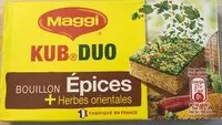 Mängden socker i MAGGI Bouillon KUB DUO Epices + Herbes Orientales 105g