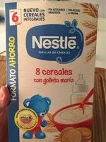 Mängden socker i 8 cereales con galleta maría
