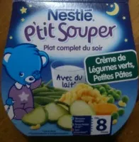 Mängden socker i P'tit Souper Crème de Légumes verts, Petits Pâtes avec du lait