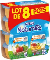 Mängden socker i NESTLE NATURNES Compotes Bébé Pommes Poires + Pommes Bananes -8x130g -Dès 4/6 mois