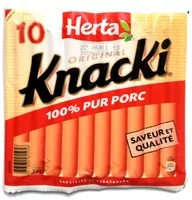 Mängden socker i Knacki - 100% pur porc - Saucisses de Strasbourg