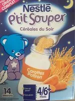 Mängden socker i P'tit Souper - Céréales du Soir Carottes Potiron