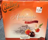 Mängden socker i of Switzerland Ambassador ABRICOTINE du Valais Griottes entières à l'eau-de-vie d'abricot du Valais enrobées de chocolat surfins