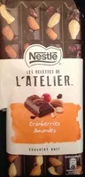 Mängden socker i Chocolat Noir, Cranberries, Amandes