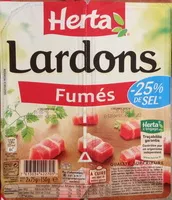 Mängden socker i Lardons fumés (-25 % de sel)