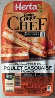 Mängden socker i Tendre Croque Chef - Pain aux céréales Poulet basquaise Fromage