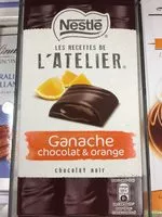 Mängden socker i NESTLE L'ATELIER Ganache chocolat noir et orange
