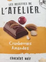 Mängden socker i Chocolat noir extrafin avec des amandes entières et cranberries