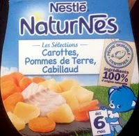 Mängden socker i NESTLE NATURNES Les Sélections Carottes, Pdt, Cabillaud-2x200g-Dès 6 mois