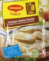 Mängden socker i Idée pour Poulet à la crème et aux fines herbes