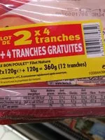 Mängden socker i Lot de 2 le bon poulet nature 4t