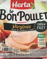 Mängden socker i Filet de poulet fumé & adouci au miel Le Bon Poulet la barquette de 4 tranches 120 g