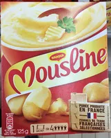 Mängden socker i MOUSLINE Purée Nature, 1 sachet pour 4 personnes (1x125g)