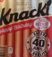 Mängden socker i 6 Original Knacki, Happy Birthday (Sel Réduit de 25 %)