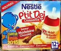 Mängden socker i P'tit Dej Croissance saveur Madeleine Chocolat