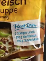 Mängden socker i Hackfleisch  Käse-Suppe