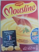Mängden socker i MOUSLINE Purée Nature, 4 sachets pour 4 personnes (4x130g)