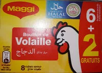 Mängden socker i MAGGI Bouillon de Volaille Halal 6+2 tablettes, 80g