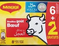 Mängden socker i MAGGI Bouillon goût Bœuf Halal 6+2 tablettes