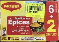 Mängden socker i MAGGI Bouillon aux Epices Halal 6+2 tablettes