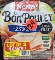 Mängden socker i Le Bon Poulet -25% de Sel (lot de 2 + 1 gratuit)