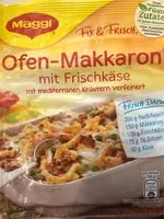 Mängden socker i Ofen-Makkaroni Mit frischkäse