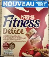Mängden socker i Fitness Delice Céréales croustillantes avec un coeur aux fruits rouges