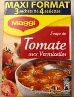Mängden socker i Soupe Tomates Vermicelles Maggi MAXI FORMAT 3 SACHETS