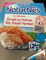 Mängden socker i Plats bébé 12 mois, écrasé potiron riz poulet Naturnes