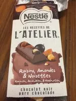 Mängden socker i Chocolat noir raisins, amandes et noisettes