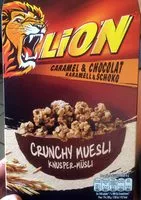 Mängden socker i Crunchy muesli Lion