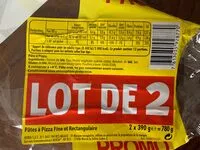 Mängden socker i Pâte à pizza fine et rectangulaire (lot de 2)