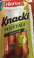 Mängden socker i Knacki Végétale Blé, œuf et pois