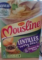 Mängden socker i Purée lentilles, curry doux et pommes de terre