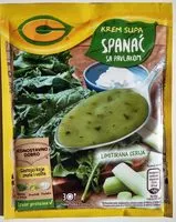 Mängden socker i C krem supa spanać