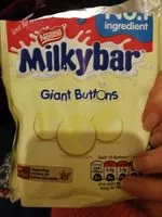 Mängden socker i Milkybar Giant Chocolate Buttons Pouch 108G
