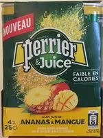 Mängden socker i Perrier juice ananas mangue