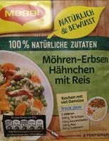 Mängden socker i Möhren-Erbsen Hähnchen mit Reis