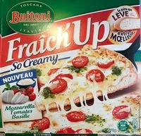 Mängden socker i BUITONI FRAICH'UP SO CREAMY Pizza Surgelée Mozzarella TomatBasilic570g