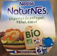 Mängden socker i NESTLE NATURNES BIO Légumes du potager Pâtes Bœuf-2x190g-Dès 6 mois