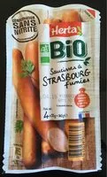 Mängden socker i Saucisses de strasbourg fumées bio conservation sans nitrites