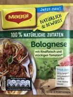 Mängden socker i Maggi Fix für Spaghetti Bolognese
