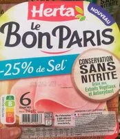 Mängden socker i Le Bon Paris Jambon -25% de sel conservation sans nitrite