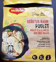 Mängden socker i Sachet poudre pour poulet à la crème et aux fines herbes